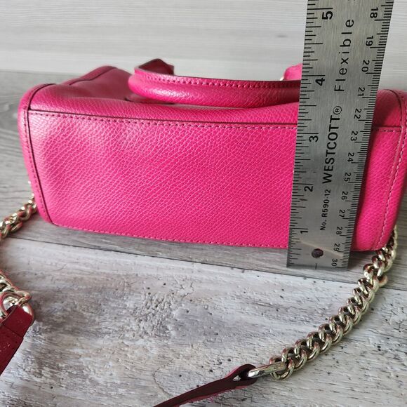 Coach New York Cross Grain Leather Baby Bennett Satchel Solid Pink Sling Strap - Picture 16 of 16
